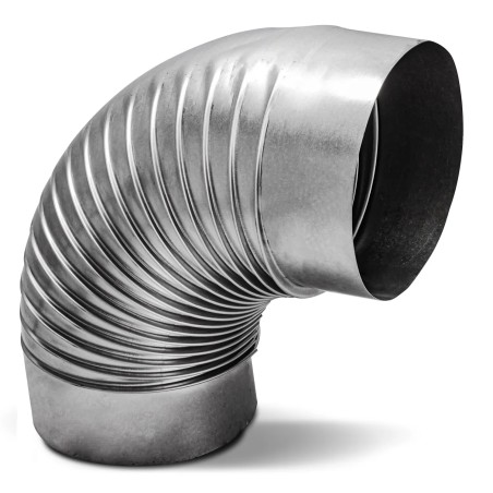 Rura spalinowa, łuk 90°, 120 mm